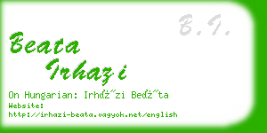 beata irhazi business card